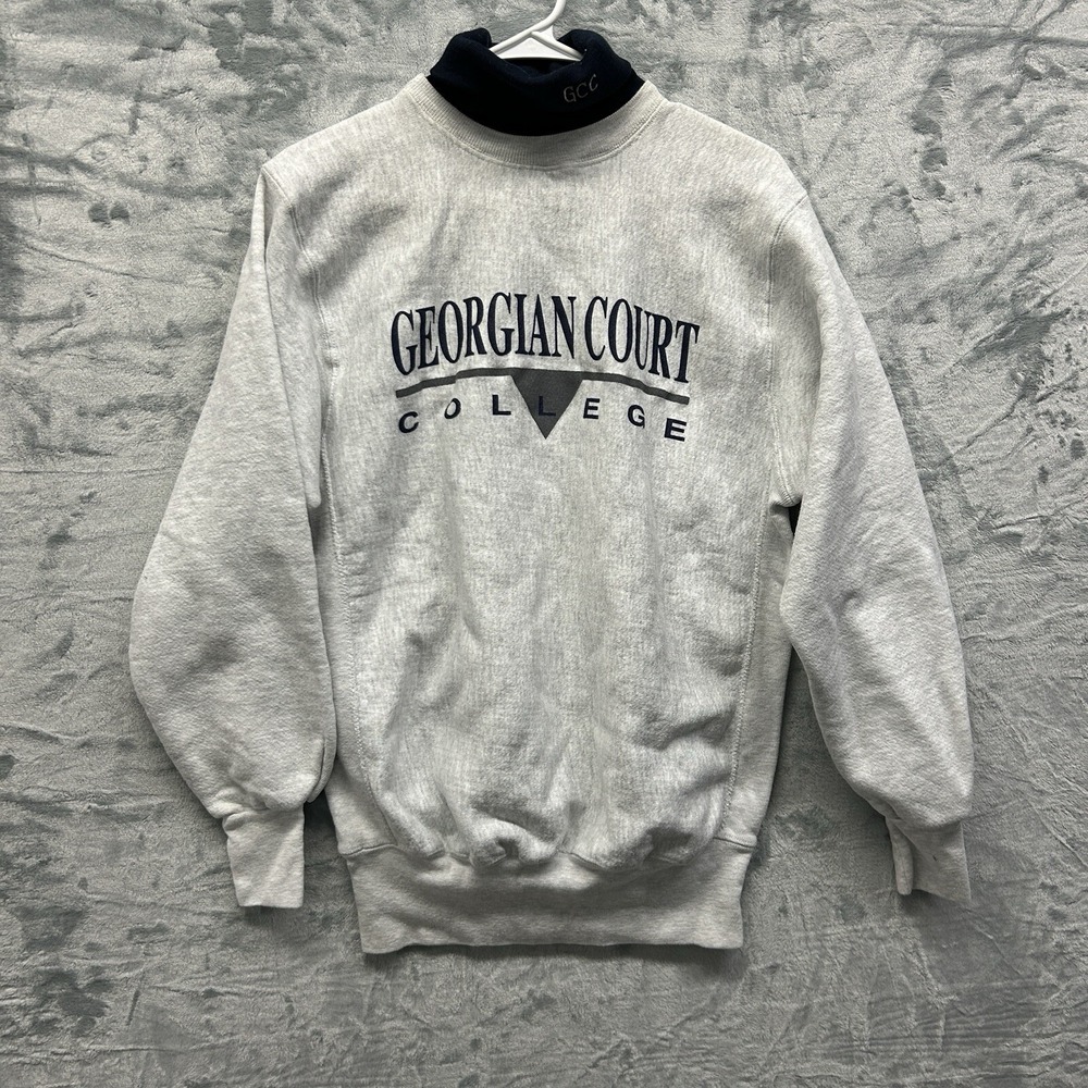 Vintage Georgian Court Lions Sweatshirt Mens Small Gray MV Sport Made USA
